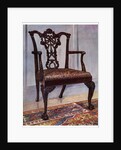 Mahogany armchair, style of Chippendale by Edwin Foley