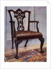Mahogany armchair, style of Chippendale by Edwin Foley