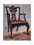 Mahogany armchair, style of Chippendale by Edwin Foley