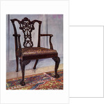 Mahogany armchair, style of Chippendale by Edwin Foley
