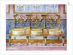 White gilt and painted settee, Pergolesi influence 1911-1912 by Edwin Foley