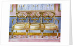 White gilt and painted settee, Pergolesi influence 1911-1912 by Edwin Foley