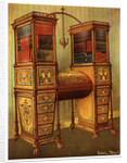 The Sister Inlaid Double Secretaire and Bookcase Cabinet, Sheraton by Edwin Foley