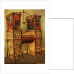 The Sister Inlaid Double Secretaire and Bookcase Cabinet, Sheraton by Edwin Foley