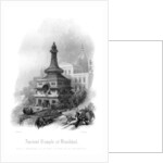 Ancient Temple at Kunkhul, With a Madrissa or Ancient College in the Background by Finden