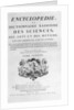 Title page of Denis Diderot's Encyclopedie by Anonymous