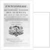 Title page of Denis Diderot's Encyclopedie by Anonymous