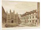 West view of Guildhall Chapel and Blackwell Hall, City of London by Anonymous