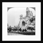 German prisoners of war beside the ruins of the basilica of Albert, France, World War I by Realistic Travels Publishers