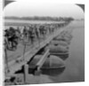 Machine gun section and infantry crossing a pontoon bridge, World War I by Realistic Travels Publishers