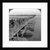 Machine gun section and infantry crossing a pontoon bridge, World War I by Realistic Travels Publishers
