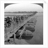 Machine gun section and infantry crossing a pontoon bridge, World War I by Realistic Travels Publishers