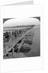 Machine gun section and infantry crossing a pontoon bridge, World War I by Realistic Travels Publishers