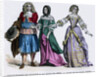 People in the fashions of 1665, and a lady of the court by Tamisier
