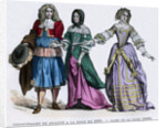 People in the fashions of 1665, and a lady of the court by Tamisier