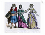 People in the fashions of 1665, and a lady of the court by Tamisier