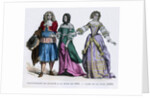 People in the fashions of 1665, and a lady of the court by Tamisier