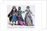 People in the fashions of 1665, and a lady of the court by Tamisier