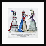 Circassian dress, 1796, English dress, 1789, and caraco housecoat by Anonymous