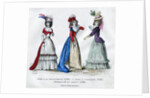 Circassian dress, 1796, English dress, 1789, and caraco housecoat by Anonymous