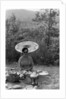 Woman under a parasol having a picnic by Anonymous
