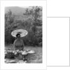 Woman under a parasol having a picnic by Anonymous