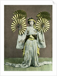 Girl performing a fan dance, Japan by Anonymous
