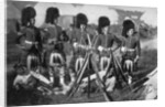A camp guard of the Seaforth Highlanders at the New Forest manoeuvres, Hampshire by Gregory & Co