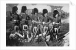 A camp guard of the Seaforth Highlanders at the New Forest manoeuvres, Hampshire by Gregory & Co