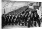 A marching out battalion parade on board the training ship HMS Lion by WM Crockett