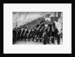 A marching out battalion parade on board the training ship HMS Lion by WM Crockett