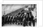 A marching out battalion parade on board the training ship HMS Lion by WM Crockett