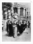 King George V and Queen Mary in the robes of the Knights of the Garter, Windsor by Central Press