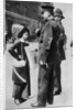 A suffragette confronting two policemen by Sport & General