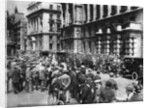 Crowds wait in London to see if there will be war, 4th August 1914 by Fox