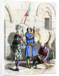 Knight served by a squire and page by Deghouly