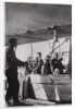 Count Zeppelin with his daughter in the gondola of Zeppelin LZ3, Germany by Anonymous