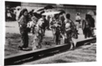 Japanese women by the Zeppelin hangar, Kasumigaura, Japan by Anonymous