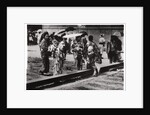 Japanese women by the Zeppelin hangar, Kasumigaura, Japan by Anonymous