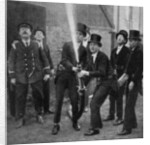Eton's amateur firemen practising a hose drill, Berkshire by Anonymous
