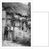 Two men chatting outside a cottage, near Lucton, Herefordshire by AW Cutler