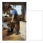Blacksmith at work, England by Sidney H Nicholls