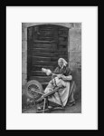 A woman at a spinning wheel, Dinan, Brittany, France by Anonymous