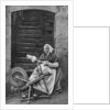 A woman at a spinning wheel, Dinan, Brittany, France by Anonymous