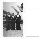 'Ted and pals', three Royal Navy sailors on board a warship by Anonymous