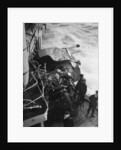 Damaged anti-aircraft gun on the British battleship HMS Malaya, off the coast of Portugal by Anonymous