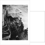 Damaged anti-aircraft gun on the British battleship HMS Malaya, off the coast of Portugal by Anonymous