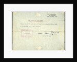 Receipt for a ex-Japanese sword, HMS Venerable, Singapore by Anonymous