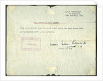 Receipt for a ex-Japanese sword, HMS Venerable, Singapore by Anonymous