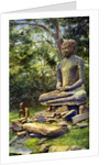 Stone Buddha, a relic of the past glory of Anuradhapura, Ceylon by Anonymous